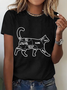 Cat Petting Chart Cotton T-Shirt