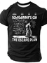 Men‘s Schrodinger's Cat Escape Plan Funny Short Sleeve T-Shirt