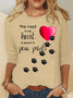 The Road To My Heart Is Paved With Paw Prints Casual Long Sleeve Shirt