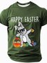 Mens Easter Hip Hop Bunny Funny Short Sleeve T-Shirt