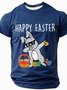 Mens Easter Hip Hop Bunny Funny Short Sleeve T-Shirt