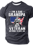 I'm A Dad, Grandpa And A Veteran, Nothing Scares Me Cotton T-Shirt