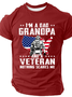 I'm A Dad, Grandpa And A Veteran, Nothing Scares Me Cotton T-Shirt