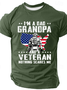 I'm A Dad, Grandpa And A Veteran, Nothing Scares Me Cotton T-Shirt
