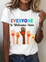 Everyone Is Welcome Here Idaho Teacher Tees Cotton T-Shirt