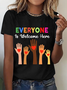 Everyone Is Welcome Here Idaho Teacher Tees Cotton T-Shirt