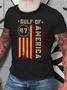 Gulf Of Usa America Funny Usa Flag Cotton T-Shirt