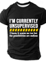 Currently Unsupervised Men Cotton T-Shirt