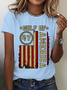 Gulf Of Usa America Funny Usa Flag Cotton T-Shirtq