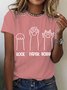 Rock Paper Scissors Funny Cat Paw Cotton T-shirt