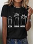 Rock Paper Scissors Funny Cat Paw Cotton T-shirt