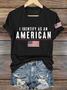 Women's I Identify As An American Printed T-shirt
